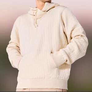NUCYCL / BEVANS 360 Hoodie Recycled Cotton Cream Jacquard Knit 3D Sustainable S